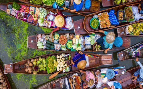 Damnoen Saduak Floating Market & Maeklong Railway Market Day Tour