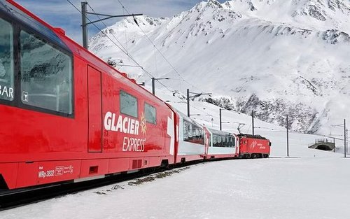 Glacier Express Panoramic Train Round Trip Private Day Tour