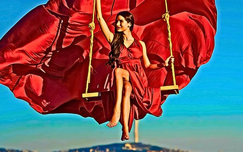 Rooftop Galata: Фотосессия в летящем платье