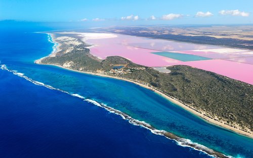 Hutt Lagoon Pink Lake Scenic Flight Experience from Geraldton