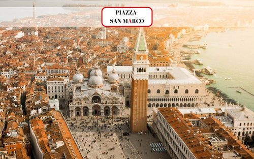 Venecia: Entrada a la Galería de Historia del Campanario y la Plaza de San Marcos