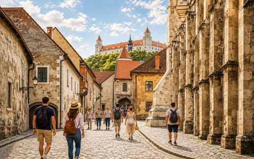 Vienna: Tour guidato di mezza giornata a Bratislava e Hainburg con il Castello di Devín