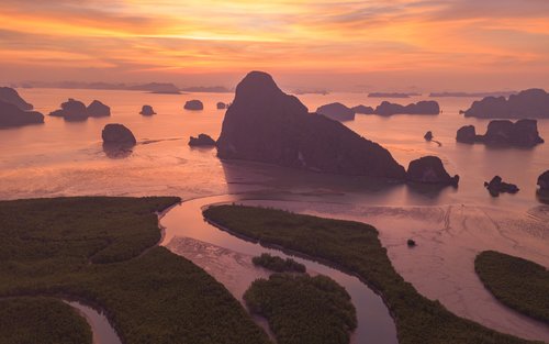 Luksus privat speedbådscharter - Phang Nga solnedgang med Simba Sea Trips