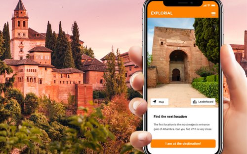 Caccia al tesoro privata dell'Alhambra e viaggio autoguidato ai monumenti