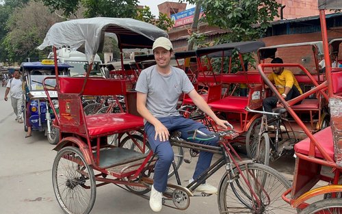 Mercado de Especiarias da Velha Deli e Experiência de Passeio de Rickshaw