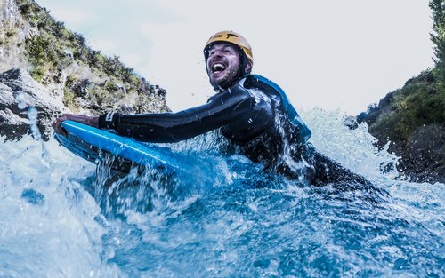 River Surfing or Sledging on the Kawarau River Queenstown