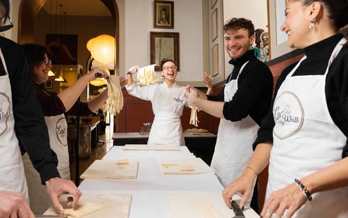 Pasta and tiramisu making class with wine and limoncello