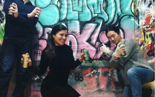 Graffitikonstlektion i Brooklyn 