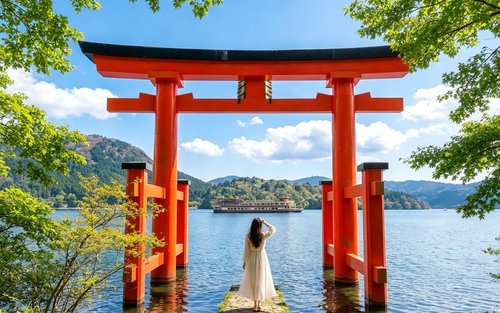 Tagesausflug zum Fuji & Hakone｜Hakone-Schrein·Wasser-Torii am Ashi-See·Ōwakudani·Yamanaka-See·Oshino Hakkai (Abfahrt von Tokio)