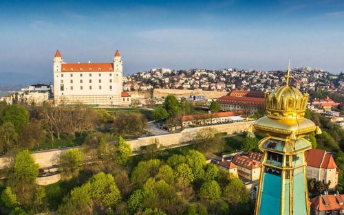 View of Bratislava Castle outside walls