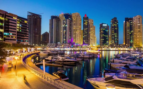 Dubai by Night Tour with Dhow Dinner Cruise