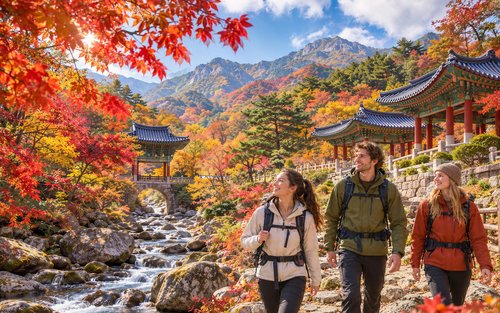 Jirisan Autumn Foliage & Cheoneunsa Temple Day Tour from Busan