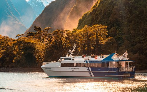 Creuer en vaixell petit boutique per Milford Sound