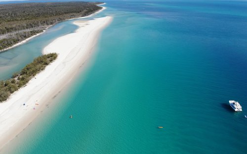 Pelayaran Pantai dan Barbeku Pulau Fraser Whalesong dari Hervey Bay