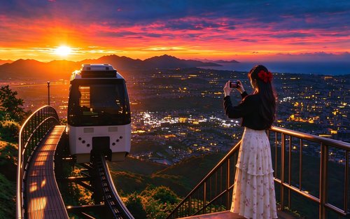 ทัวร์หนึ่งวันศาลเจ้าโมโตโนะซุมิ เสาโทริอิสีแดงแห่งคิตะคิวชู & ท่าเรือโมจิโกะ / ตลาดคาราโตะ & กระเช้าลอยฟ้าซาระคุระยามะ (ออกเดินทางจากฟุกุโอกะ)