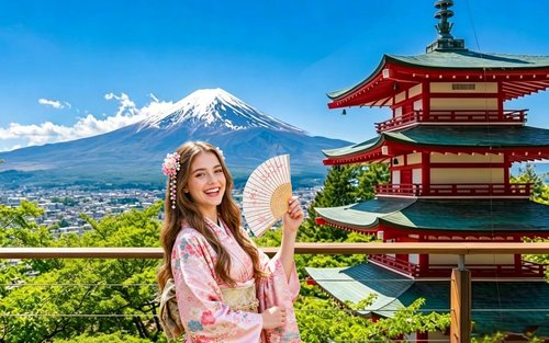 [富士山&箱根一日遊] 新倉山淺間公園＋忍野八海＋箱根大涌谷＋空中纜車＋蘆之湖海盜船（東京出發）