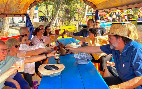 Xochimilco Trajinera-fest med drikke og snacks