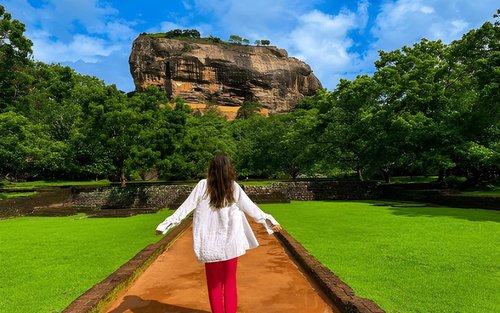Sigiriya Rock and Dambulla Cave from Sigiriya
