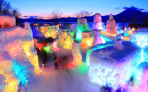 Lake Shikotsu Illumination and Ice Festival Half-Day from Sapporo