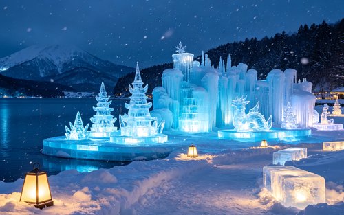 Excursió d'un dia al Festival de les Onades de Gel del Llac Shikotsu, el Llac Toya, la Vall Infern d'Noboribetsu i Snow World Toya