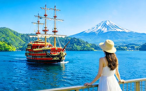 Mount Fuji & Hakone - Lake Ashi Torii Gate, Hakone Shrine, Hakone Pirate Ship, Hakone Ropeway, Owakudani, Lake Yamanaka & Oshino Hakkai Day Trip: Sea, Land, and Air Panoramic Tour from Tokyo
