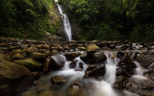 Scenic view of legendary Biausevu waterfall