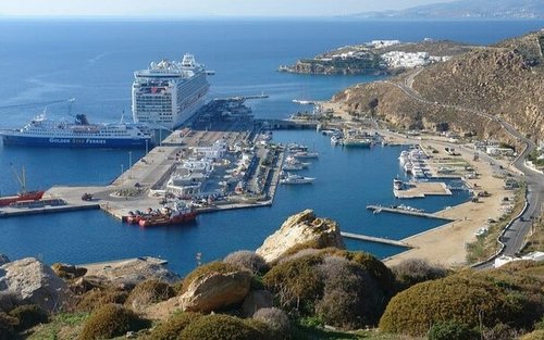 Eskursi tepi pantai di Mykonos dari terminal kapal persiaran