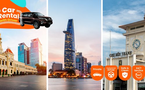 Volledige dag of halve dag autoverhuur met chauffeur in Ho Chi Minhstad