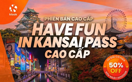 Thẻ Have Fun in Kansai Pass Cao cấp (Bao gồm Universal Studios Japan)