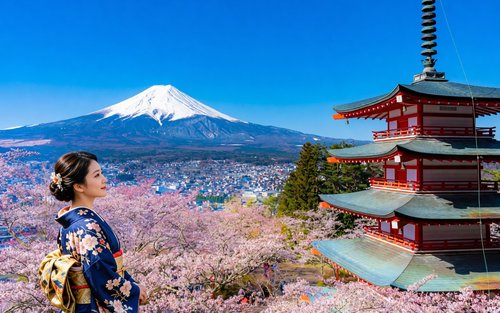 [One-Day Tour Exploring the Magnificent Views of Mount Fuji] Arakurayama Sengen Park & Lake Kawaguchi Oishi Park & Oshino Hakkai & Instagram-Famous Lawson & Nikawa Tokeiten (Departure from Tokyo)