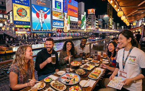 Osaka: Tour gastronomico guidato con 12 piatti in 4 ristoranti locali