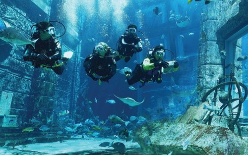 Atlantis Scuba Diving Experience at The Lost World Aquarium Dubai 