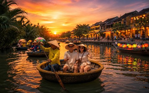 Excursión de medio día a la Bahía de Da Nang Mau Coconut Forest y al Casco Antiguo de Hoi An