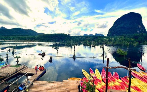 Kayaking Klong Root Viewpoint, Fish Feeding, Elephant Care, ATV Ride