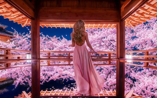 Spring Secret Cherry Blossom Viewing | I.M. Pei's Miho Museum & Mitsui-dera Temple Night Cherry Blossom Light and Shadow Tour (From Osaka/Kyoto)