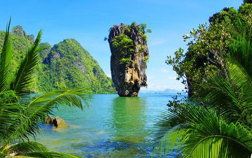 Excursion d'une journée en hors-bord à l'île James Bond de Krabi avec kayak