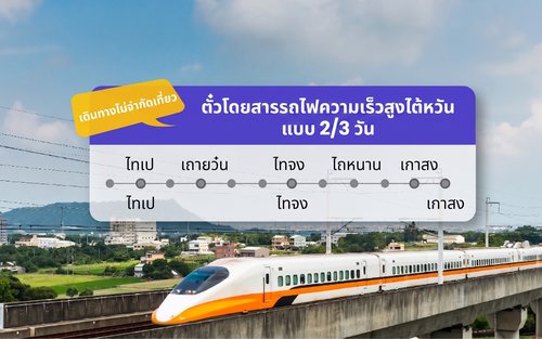 บัตรโดยสารรถไฟความเร็วสูงไต้หวันแบบไม่จำกัดเที่ยว