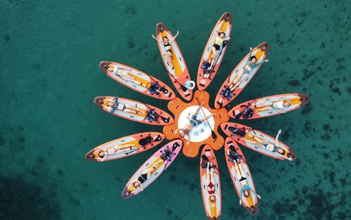 Penghu: Stand-Up Paddle (SUP) e Ioga Marítima na Praia de Shanshui