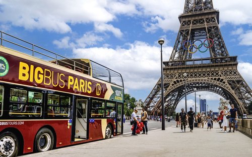 Hop-on hop-off bus with Arc de Triomphe ticket in Paris