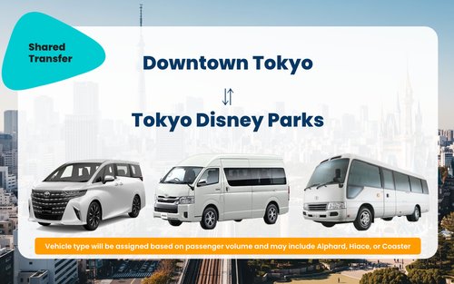 Gedeelde transfer van Shinjuku, Ueno, Asakusa & Ginza naar Tokyo Disneyland
