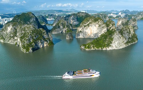 Delfin dagscruise: Ha Long, Sung Sot, Ti Top med luksustransport