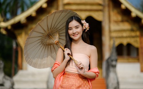 Chiang Mai Traditionel Thai Kostume Lille Gruppetur