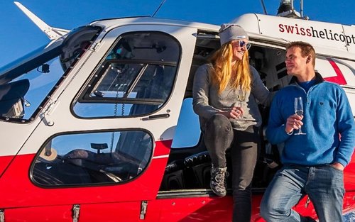 Helicopter flight over glaciers with aperitif from Interlaken
