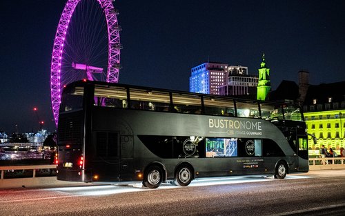 English Gourmet Lunch or Dinner by Bustronome Luxury Bus in London