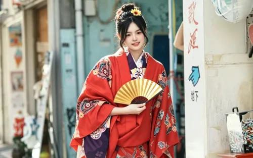 Okinawa-Kleid (Ryusou) Verleih & Outdoor-Fotoshooting-Erlebnis in Osaka (angeboten von Oukakimono)