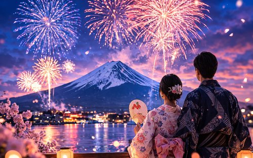 Tokyo Fuji Summer Fireworks and Peach Picking Tour