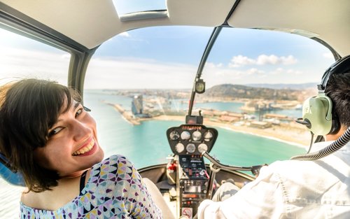 Panoramisk helikoptertur i Barcelona