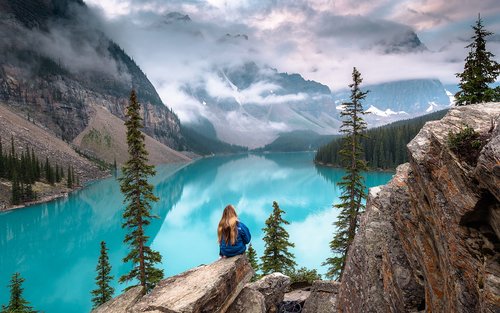 路易斯湖、梦莲湖/约翰斯顿峡谷、翡翠湖和班夫/缆车