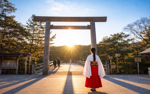 Ise Grand Shrine visit, Futamiura Meoto Iwa (Wedded Rocks), and Yokochō Old Street stroll one-day tour (departing from Osaka)