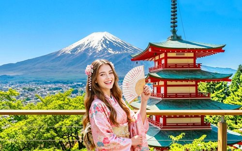 【富士山壮丽美景探秘一日游】新仓山公园&河口湖大石公园&忍野八海&INS网红罗森&日川时计店（东京出发）